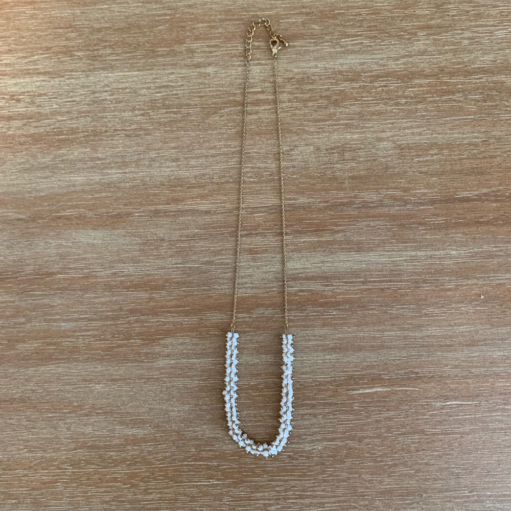 3/$15 gold/white beaded necklace